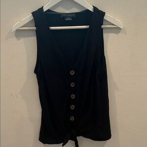 Sanctuary Black Button-Down Tank Top